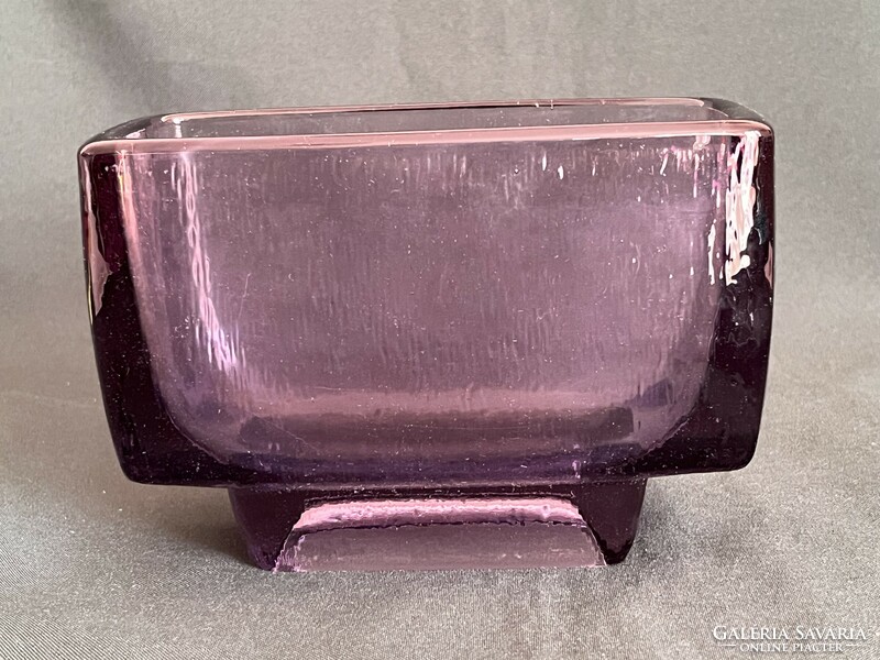 František vízner purple glass vase sklo union rudolfova glass factory (u0027)