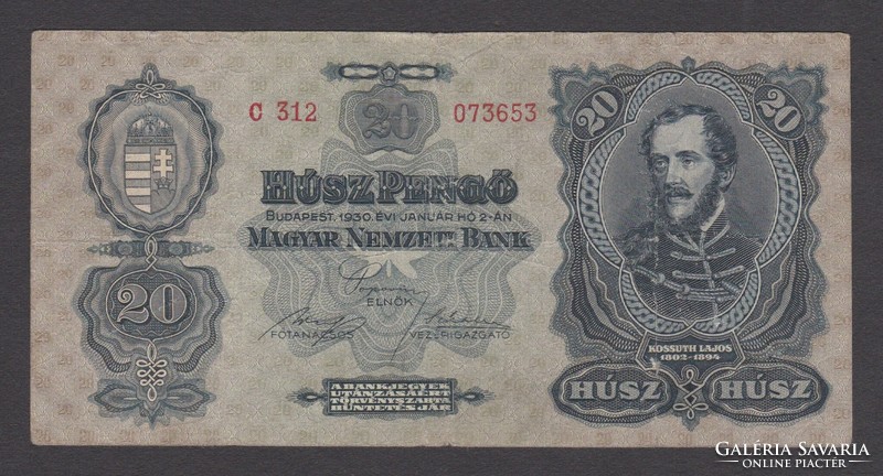 2x 20 Pengő 1930 (VG és F)