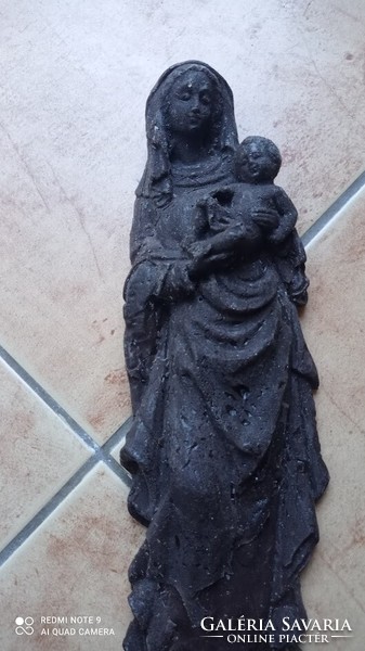 Virgin mother with child, wax image, Madonna, Mary with baby Jesus relief image, wall decoration