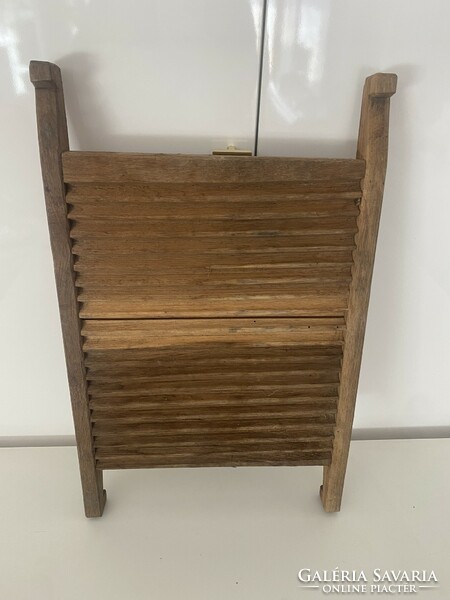 Very old hardwood washboard scrubbing board mangrove wood 51x32 cm