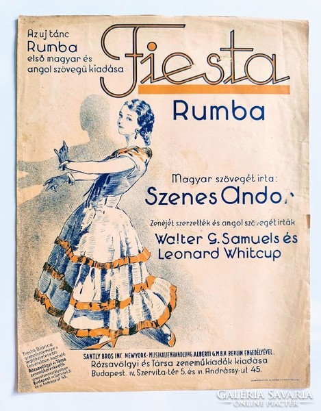 FIESTA RUMBA / Eredeti, régi Kottafüzet