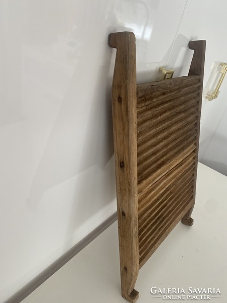 Very old hardwood washboard scrubbing board mangrove wood 51x32 cm