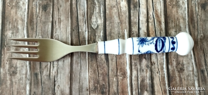 Retro GDR East German porcelain fork with tongs