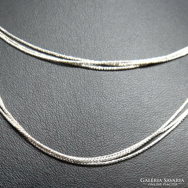 Six-row silver necklace with magnetic clasp 925% 45cm