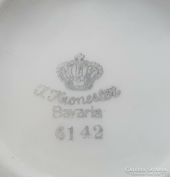 J. Kronester Bavaria német porcelán cukortartó és tej tejszín kiöntő virág mintával
