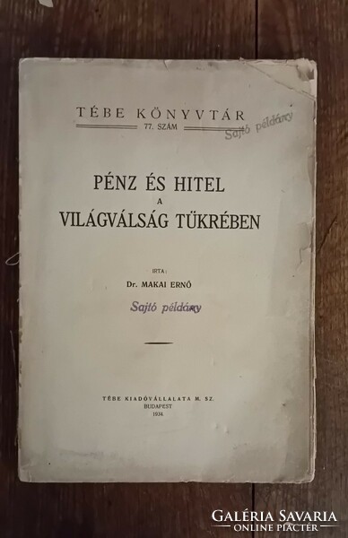 Dr. Makai Ernő - Pénz és hitel 1934