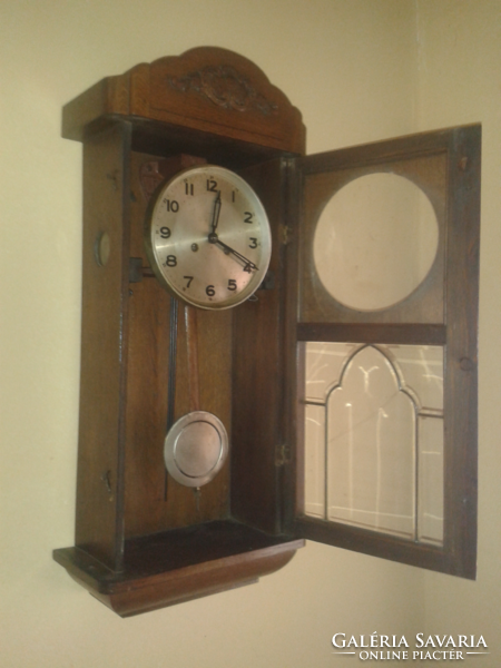 Antique glass pendulum wall clock