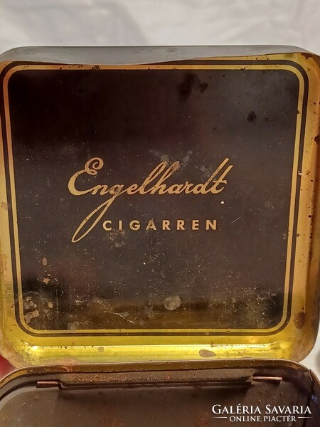 Rare metal cigar box-engelhardt cigarren tropen zierde