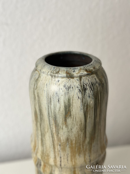 Cracked ceramic vase - éva bod, 1970s