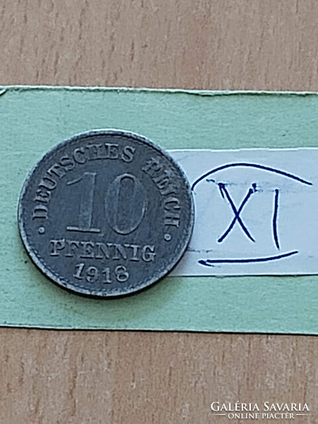 German Empire deutsches reich 10 pfennig 1918 zinc, ii. William xi