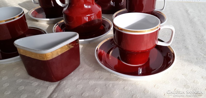 Retro hollóházi porcelán kávés/mokkás készlet