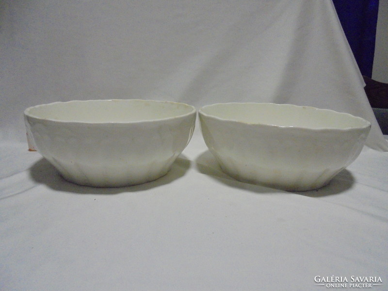 Old white granite bowl - two pieces together