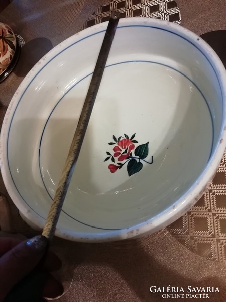 Old Miskolc folk large bowl with 2 ears, in the condition shown in the pictures