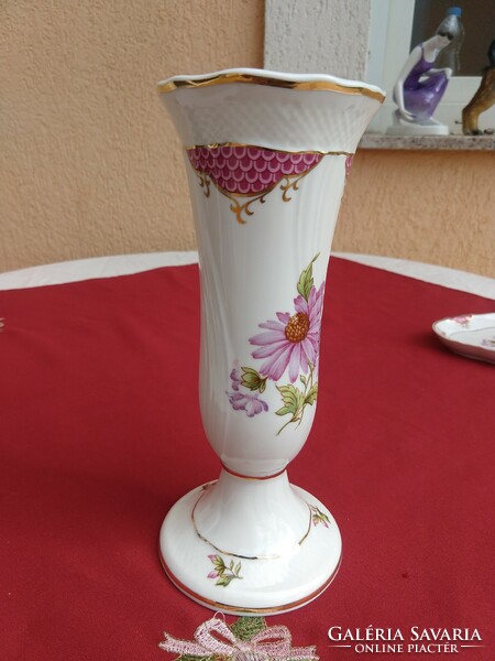 Hollóházi excusive vase with purple flowers,,,22 cm,,flawless!