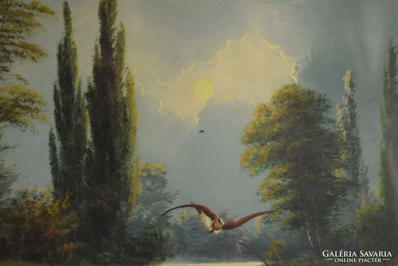 Landscape, lakeside, small lile, mayer b. Tempera, paper 36 x 28 cm, 50s