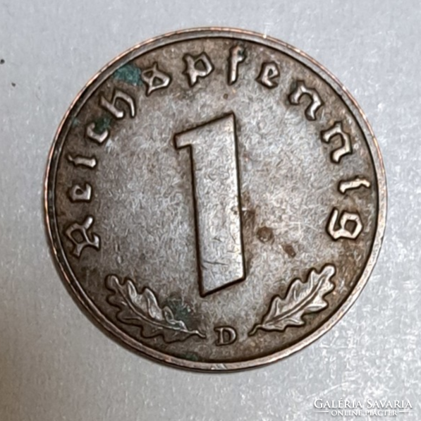 Imperial swastika 1 reichspfennig 1938. D. (1504)
