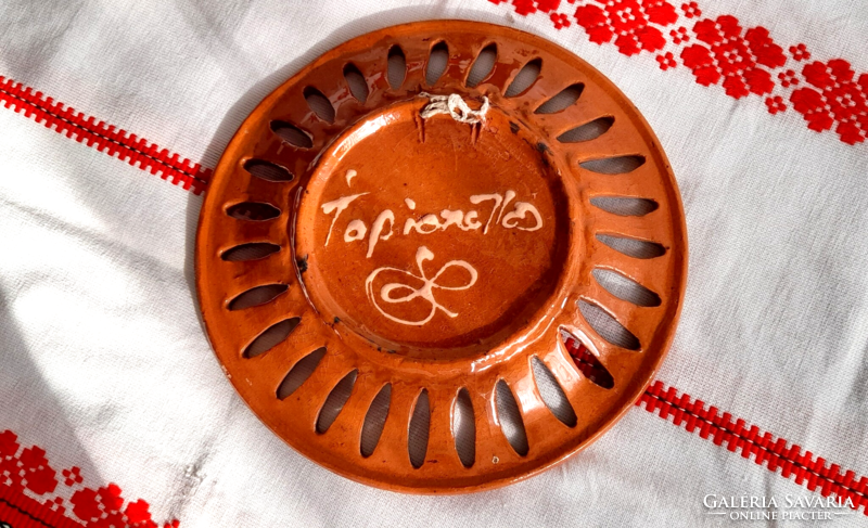 Old openwork ceramic plate 21 cm