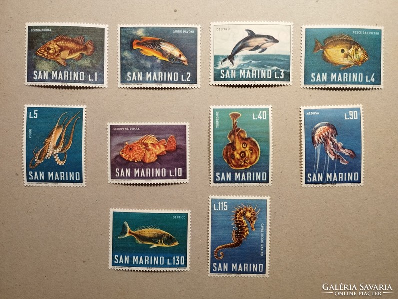 San Marino fauna, marine fishes 1966