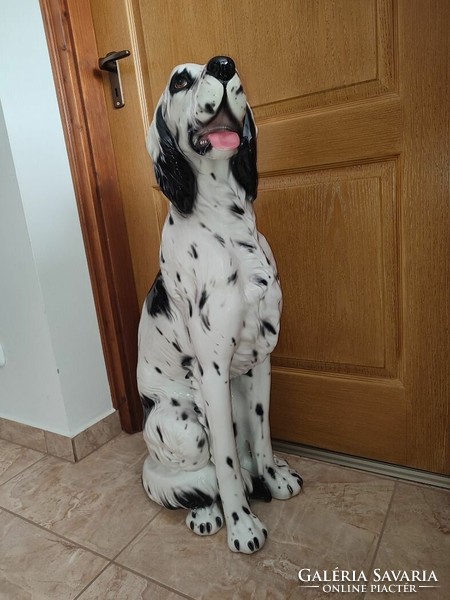 Impozáns 90cm Modern Olasz egyedi porcelán kerámia szobor Dalmata kutya hosszúszőrű vintage