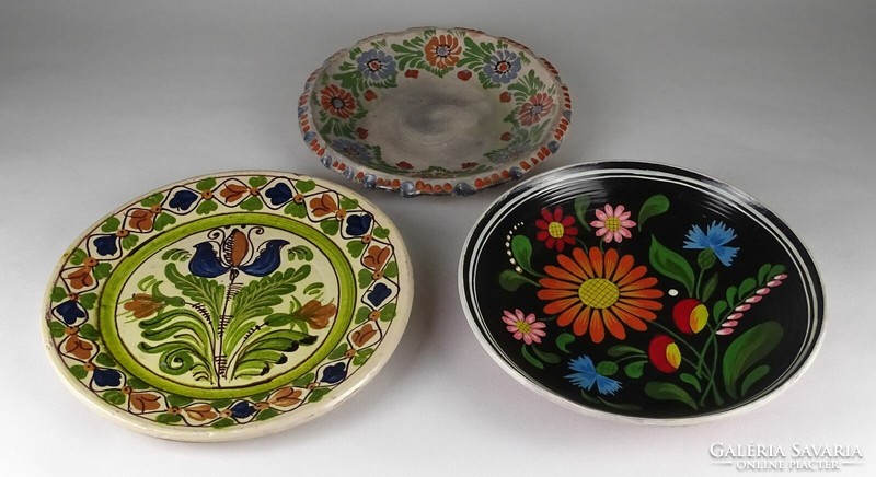 1P995 old ceramic wall plate 3 pieces