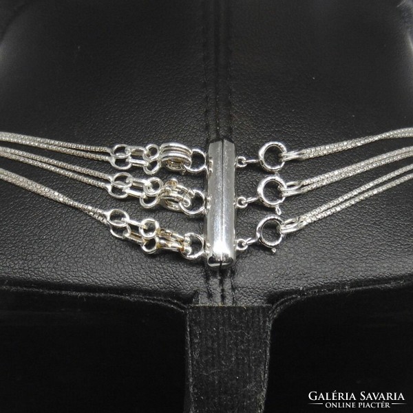 Six-row silver necklace with magnetic clasp 925% 45cm