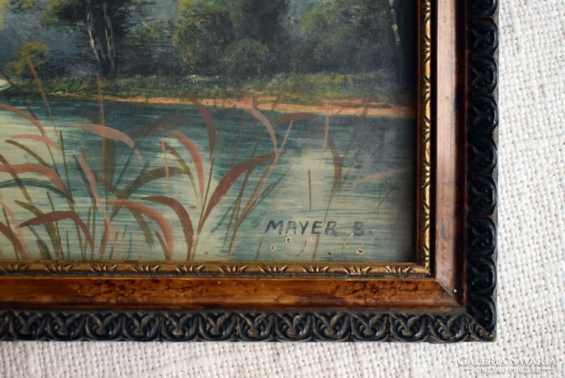 Landscape, lakeside, small lile, mayer b. Tempera, paper 36 x 28 cm, 50s