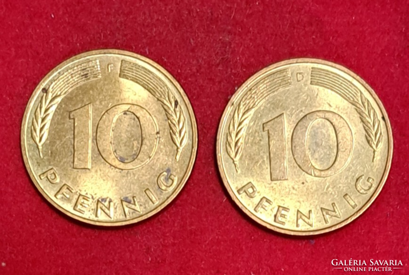 1986, 1988. 2 darab  Németország 10 P.fennig (1517)