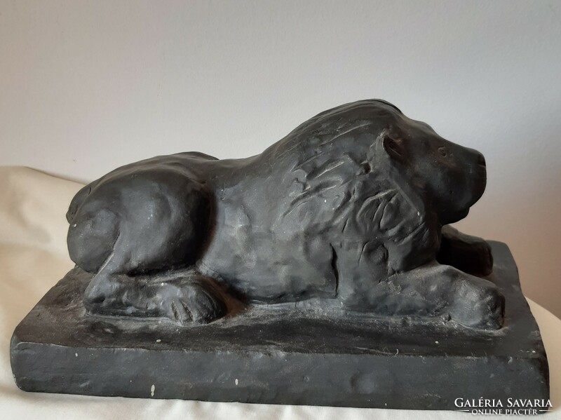 Endre of Szőllős: lion, bronze statue, 29x15x15 cm, 5.1 Kg