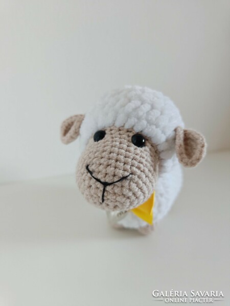 Crocheted plush lamb