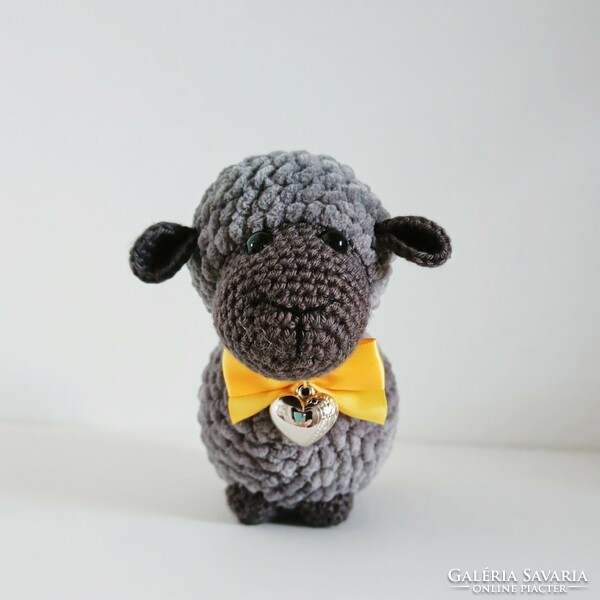 Crocheted black lamb