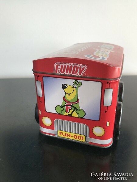 Fém cukorkás doboz, FUNDY Candy Bus felirattal (60)
