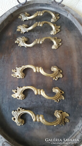 Old solid brass furniture handle 3-3 pcs.