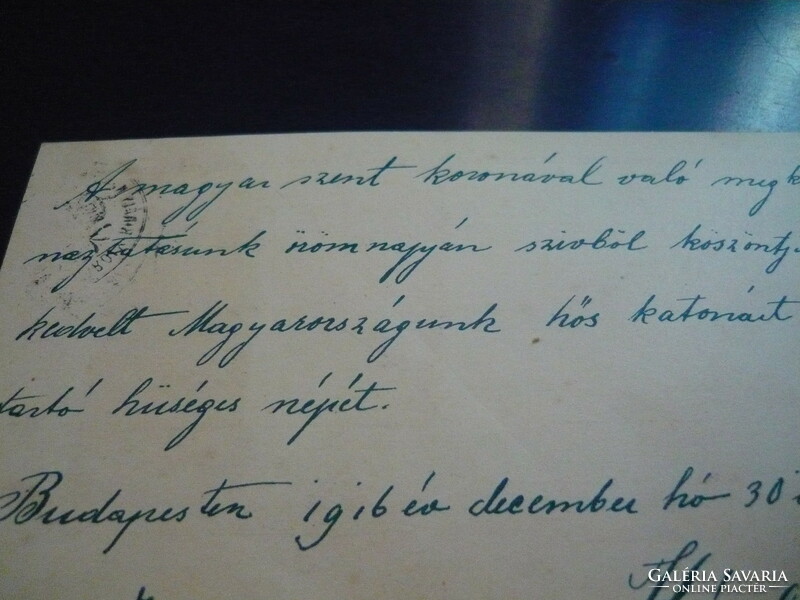 Levelezőlap 1916.