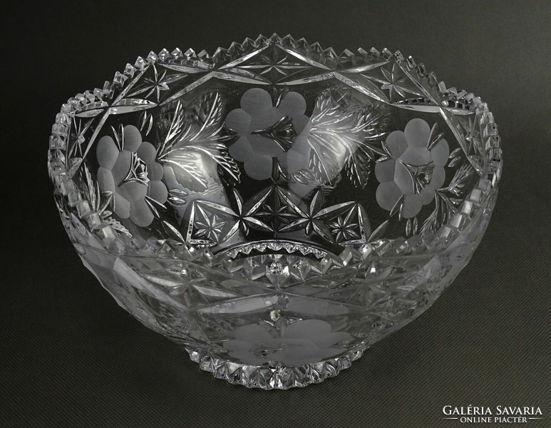 1Q734 polished glass center serving bowl 12.5 X 21.5 Cm