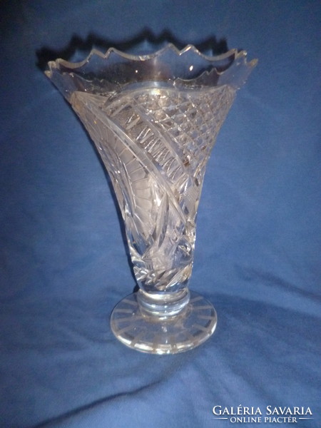 Hand polished glass vase