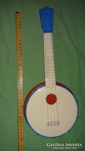 Régi lengyel kemény műanyag játék hangszer BANJO eredeti dobozával 40 cm a képek szerint