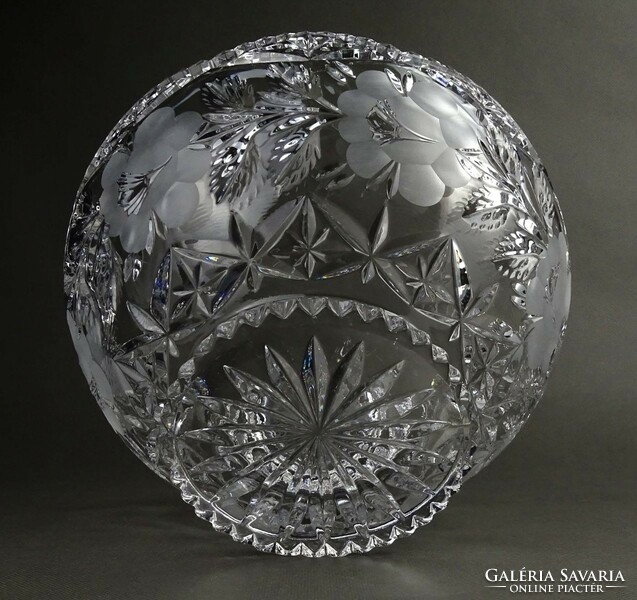 1Q734 polished glass center serving bowl 12.5 X 21.5 Cm