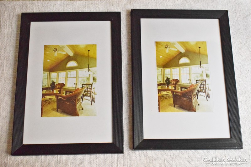 Picture frame, frame, glazed, modern feel 33.5 x 23.8 cm/pc. X 2, 2.4 cm frame thickness pair