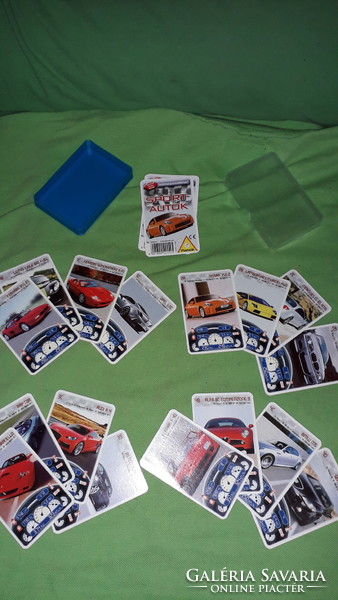 Retro PIATNIK  játék kártya autós kvartett - SPORT AUTÓK - dobozával a képek szerint