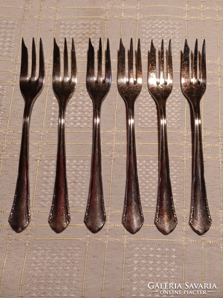 6 silver-plated German cake forks in a box - Germany spezial