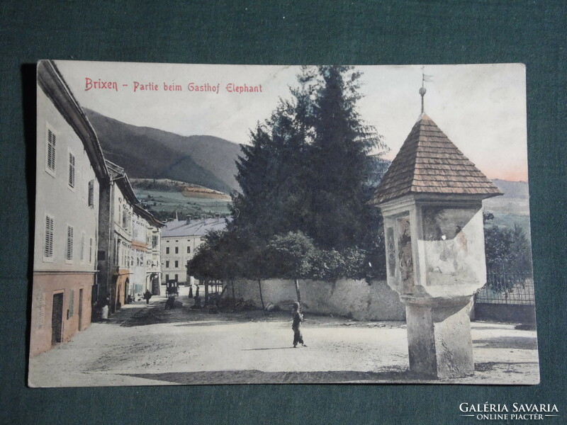 Képeslap,Postcard, Italy,Brixen Partie beim Gasthof Elephant 1907