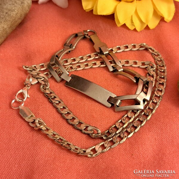 Israeli silver plated chain and bracelet
