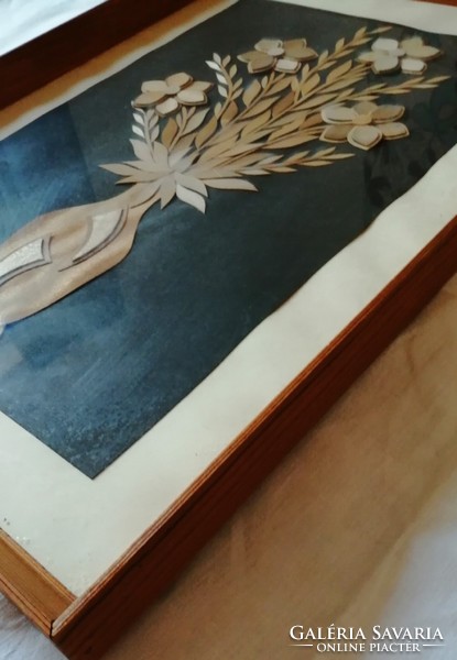 Wooden marquetry picture 45x64 cm