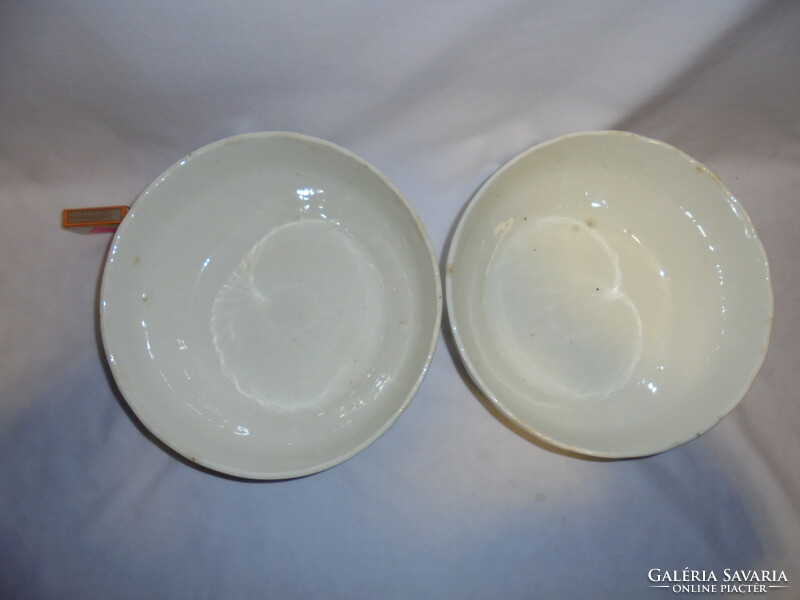 Old white granite bowl - two pieces together