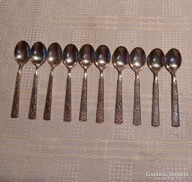 10 silver-plated Swedish mocha spoons. Alp.