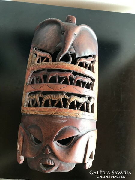 African wood carving, exotic wood carved mask, wall decoration (60)