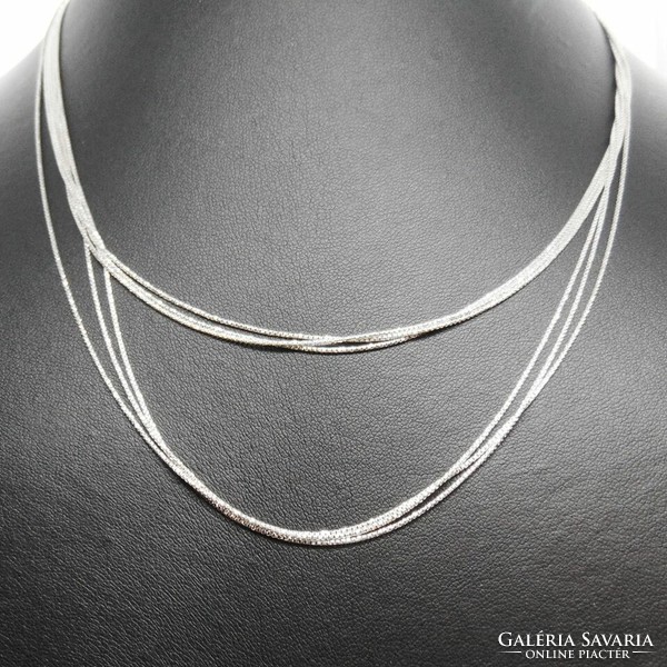 Six-row silver necklace with magnetic clasp 925% 45cm