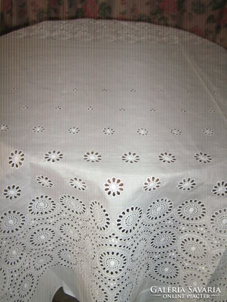 Beautiful double lace white madeira stained glass curtains new