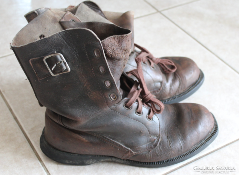 Old military boots, kangaroo