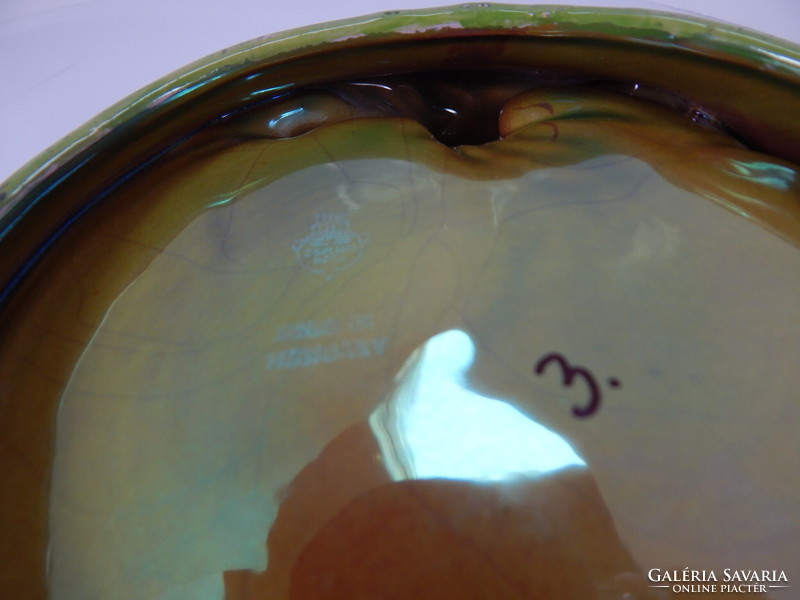 Zsolnay eosin crab bowl, 18 cm, shield seal.